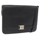 Christian Dior Shoulder Bag Leather Black Gold Auth ka3727-1