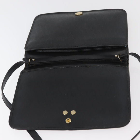 Christian Dior Shoulder Bag Leather Black Gold Auth ka3727