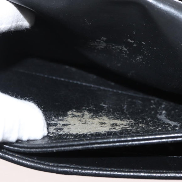 Christian Dior Shoulder Bag Leather Black Gold Auth ka3727