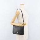 Christian Dior Shoulder Bag Leather Black Gold Auth ka3727-23