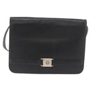 Christian Dior Shoulder Bag Leather Black Gold Auth ka3727-13
