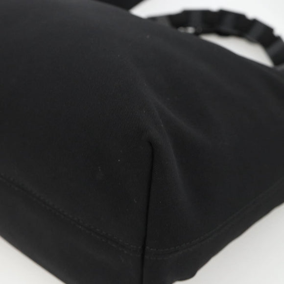 Salvatore Ferragamo Hand Bag Nylon 2way Black Silver Auth ka3729A