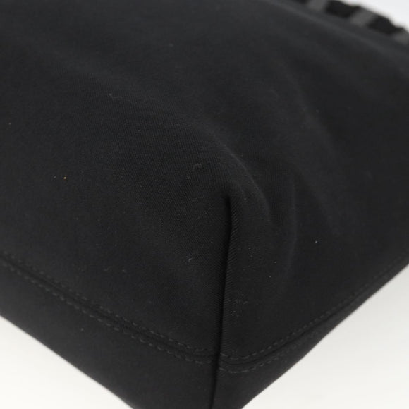 Salvatore Ferragamo Hand Bag Nylon 2way Black Silver Auth ka3729A