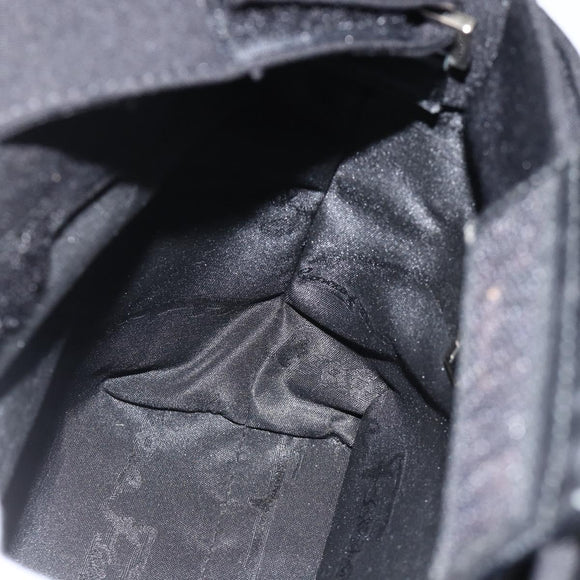 Salvatore Ferragamo Hand Bag Nylon 2way Black Silver Auth ka3729A