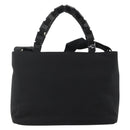 Salvatore Ferragamo Hand Bag Nylon 2way Black Silver Auth ka3729A-2
