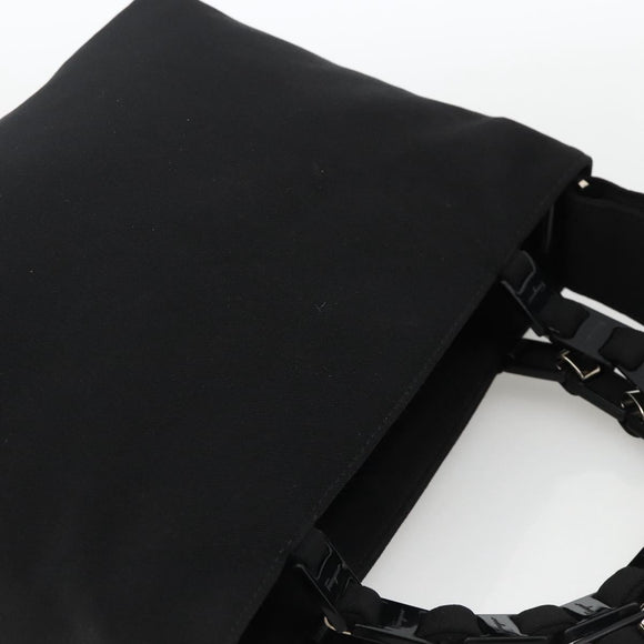 Salvatore Ferragamo Hand Bag Nylon 2way Black Silver Auth ka3729A