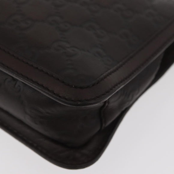 GUCCI GG Canvas Guccissima Clutch Bag Leather Brown 152600 Auth ka3732