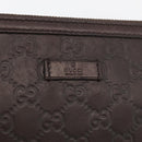 GUCCI GG Canvas Guccissima Clutch Bag Leather Brown 152600 Auth ka3732-17
