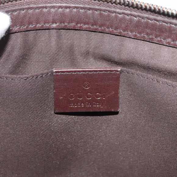 GUCCI GG Canvas Guccissima Clutch Bag Leather Brown 152600 Auth ka3732