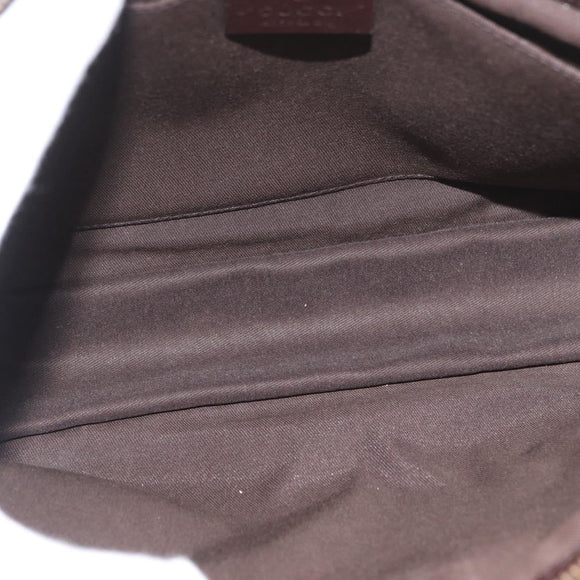 GUCCI GG Canvas Guccissima Clutch Bag Leather Brown 152600 Auth ka3732