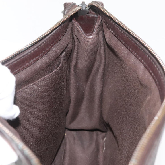 GUCCI GG Canvas Guccissima Clutch Bag Leather Brown 152600 Auth ka3732