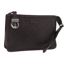 GUCCI GG Canvas Guccissima Clutch Bag Leather Brown 152600 Auth ka3732-1