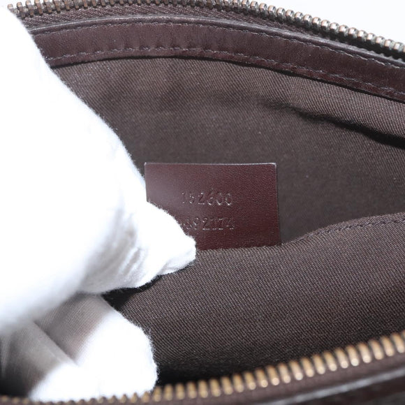 GUCCI GG Canvas Guccissima Clutch Bag Leather Brown 152600 Auth ka3732