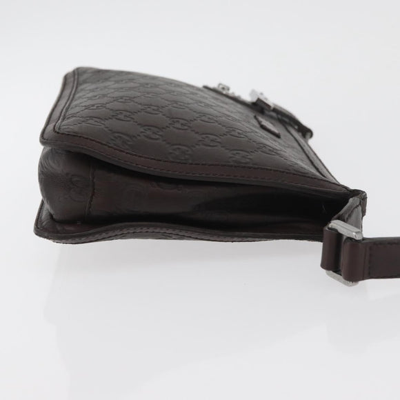 GUCCI GG Canvas Guccissima Clutch Bag Leather Brown 152600 Auth ka3732