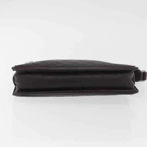 GUCCI GG Canvas Guccissima Clutch Bag Leather Brown 152600 Auth ka3732