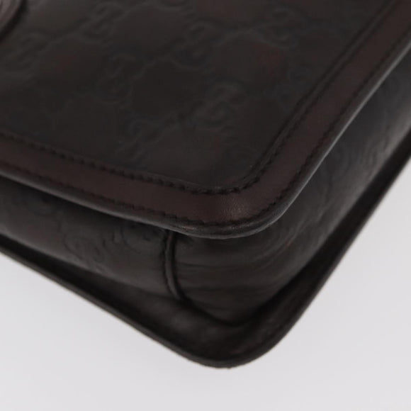 GUCCI GG Canvas Guccissima Clutch Bag Leather Brown 152600 Auth ka3732