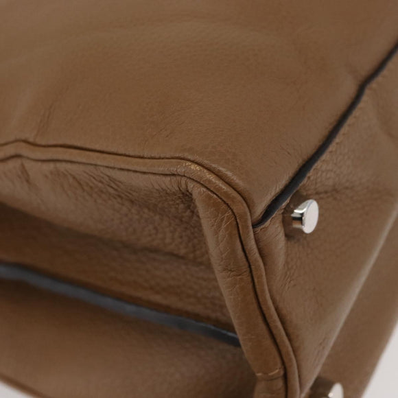 GUCCI Zumi Hand Bag Leather 2way Brown Silver 564714 Auth ka3735