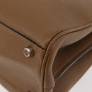 GUCCI Zumi Hand Bag Leather 2way Brown Silver 564714 Auth ka3735-13