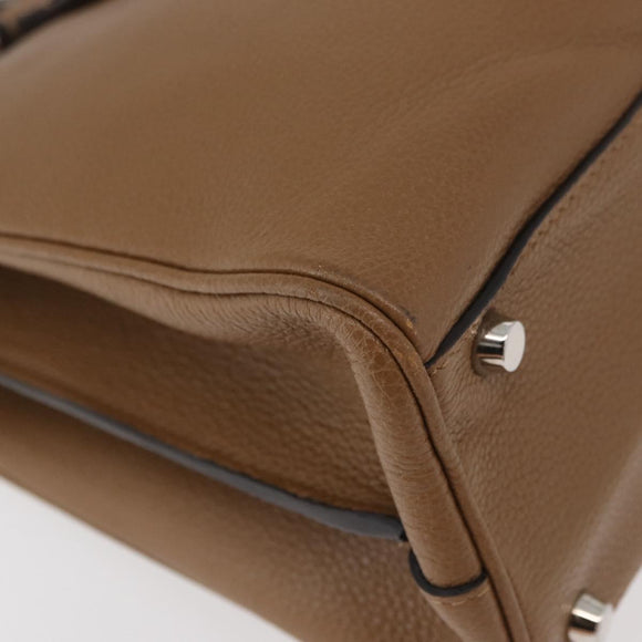 GUCCI Zumi Hand Bag Leather 2way Brown Silver 564714 Auth ka3735