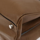 GUCCI Zumi Hand Bag Leather 2way Brown Silver 564714 Auth ka3735-15