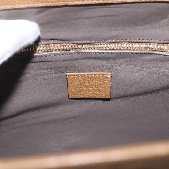 GUCCI Zumi Hand Bag Leather 2way Brown Silver 564714 Auth ka3735