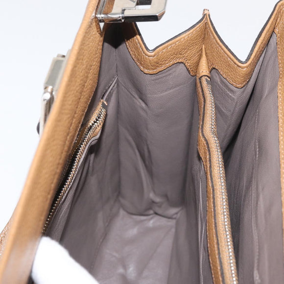 GUCCI Zumi Hand Bag Leather 2way Brown Silver 564714 Auth ka3735