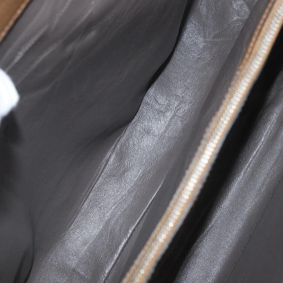 GUCCI Zumi Hand Bag Leather 2way Brown Silver 564714 Auth ka3735