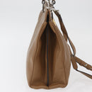 GUCCI Zumi Hand Bag Leather 2way Brown Silver 564714 Auth ka3735-5