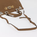 GUCCI Zumi Hand Bag Leather 2way Brown Silver 564714 Auth ka3735-9