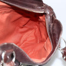 Salvatore Ferragamo Gancini Hand Bag Leather Brown Silver Auth ka3739-19