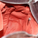 Salvatore Ferragamo Gancini Hand Bag Leather Brown Silver Auth ka3739-20