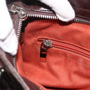 Salvatore Ferragamo Gancini Hand Bag Leather Brown Silver Auth ka3739-21