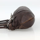 Salvatore Ferragamo Gancini Hand Bag Leather Brown Silver Auth ka3739-3