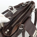 Salvatore Ferragamo Gancini Hand Bag Leather Brown Silver Auth ka3739-7