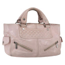 CELINE Boogie bag Hand Bag Leather Pink Silver Auth ka374-1