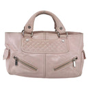 CELINE Boogie bag Hand Bag Leather Pink Silver Auth ka374-13