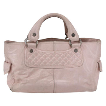 CELINE Boogie bag Hand Bag Leather Pink Silver Auth ka374 - 0