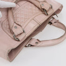 CELINE Boogie bag Hand Bag Leather Pink Silver Auth ka374-6