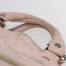 CELINE Boogie bag Hand Bag Leather Pink Silver Auth ka374-8
