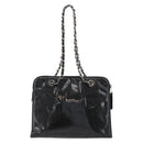 CHANEL Chain Shoulder Bag Patent leather Black Silver CC Auth ka3740-2