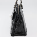 CHANEL Chain Shoulder Bag Patent leather Black Silver CC Auth ka3740-3