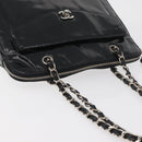 CHANEL Chain Shoulder Bag Patent leather Black Silver CC Auth ka3740-6