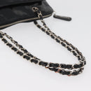 CHANEL Chain Shoulder Bag Patent leather Black Silver CC Auth ka3740-7