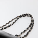 CHANEL Chain Shoulder Bag Patent leather Black Silver CC Auth ka3740-8