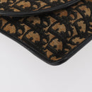 Christian Dior Trotter Canvas Shoulder Bag Navy Gold Auth ka3744-9