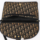 Christian Dior Trotter Canvas Shoulder Bag Navy Gold Auth ka3744-10