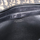 Christian Dior Trotter Canvas Shoulder Bag Navy Gold Auth ka3744-11