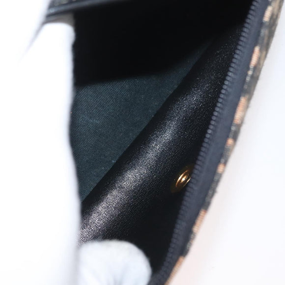 Christian Dior Trotter Canvas Shoulder Bag Navy Gold Auth ka3744