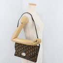 Christian Dior Trotter Canvas Shoulder Bag Navy Gold Auth ka3744-22