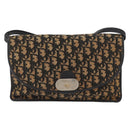 Christian Dior Trotter Canvas Shoulder Bag Navy Gold Auth ka3744-13